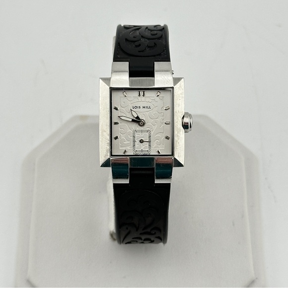 Lois Hill Sterling Silver Dial Quartz Ladies 25mm Tank Style Watch - Picture 2 of 8